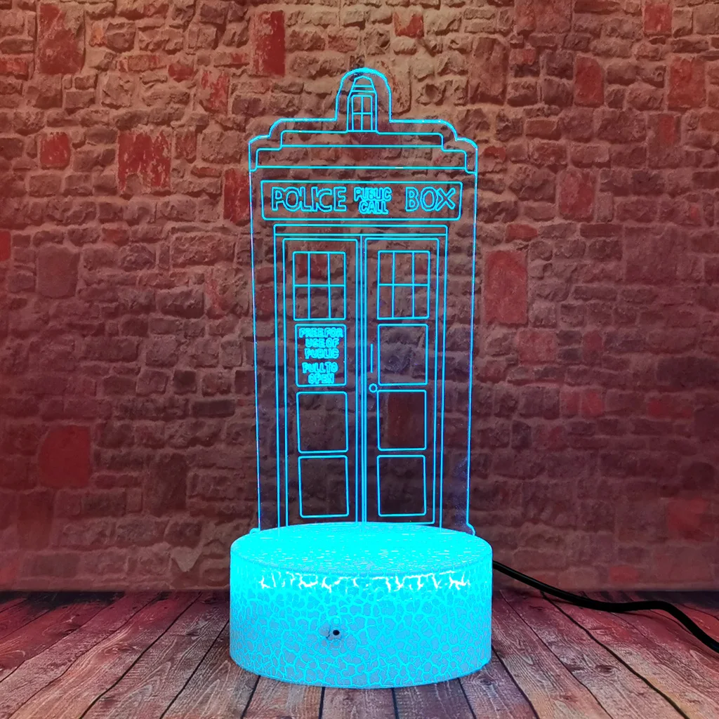 Настольная лампа TARDIS с 3d-иллюзией светодиодсветодиодный для мальчиков | Игрушки