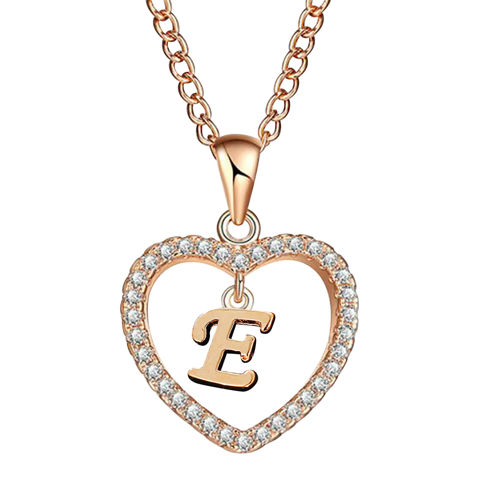 

26 English Letter Chain Name Heart Pendant Necklace on for Women Fashion Jewelry Choker Female Ladies Girls Trendy Gifts