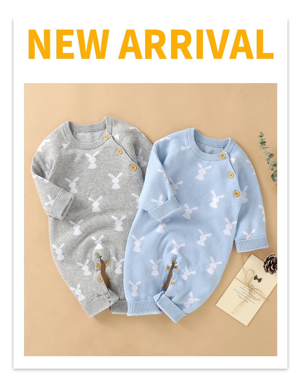 Baby Rompers Newborn Easter Rabbit Jumpsuits Clothes Spring Autumn Long Sleeve Infant Boys Girls Playsuits Outfits One Piece Top Baby Bodysuits Fur