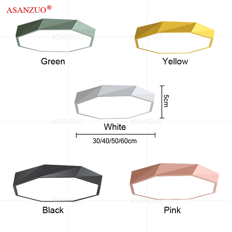 

110V 220V Modern LED Ceiling Light Lamp Lighting Fixture Octagon Office Remote Bedroom Surface Mount Living Room Panel