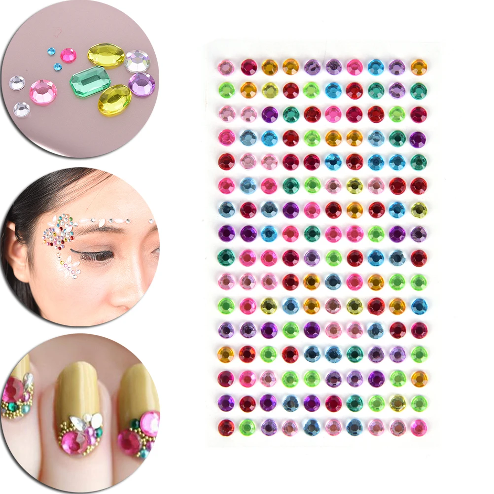 

160Pcs/sheet Diy Decal Art Crystal Diamond Bling Rhinestone 5mm Self Adhesive Stickers for Phone Case Decoration