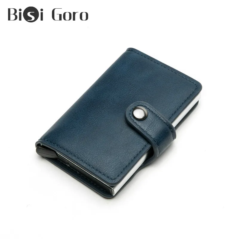 BISI GORO новинка 2020 английский стиль мужской RFID держатель для карт бумажник на