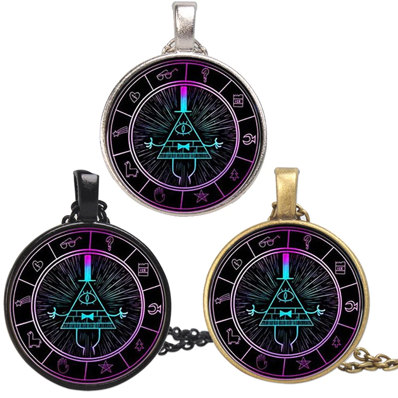 

Cartoon anime necklace Pendant Animation peripherals Gravity Falls bill cipher Time gem necklace Toy
