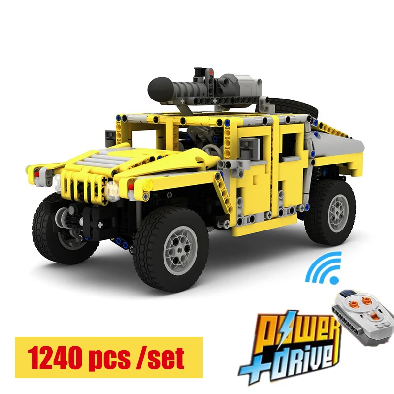 Новая модель MOC technic Hummer H1 подходит для LeGINGlys MOC-2988 RC двигатель функция мощности