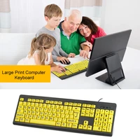 wired usb keyboards large print computer keyboard for low vision users high contrast 104 keys letters for old men