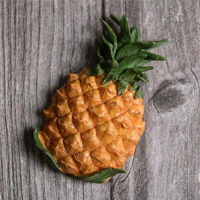 pineapple 3D стерео фруктовое имитирование магнит на холодильник томатный виноград персик водяной мелом яблоко соломы сосна Яблоко оранжевый груша украшение на холодильник - Цвет: pineapple