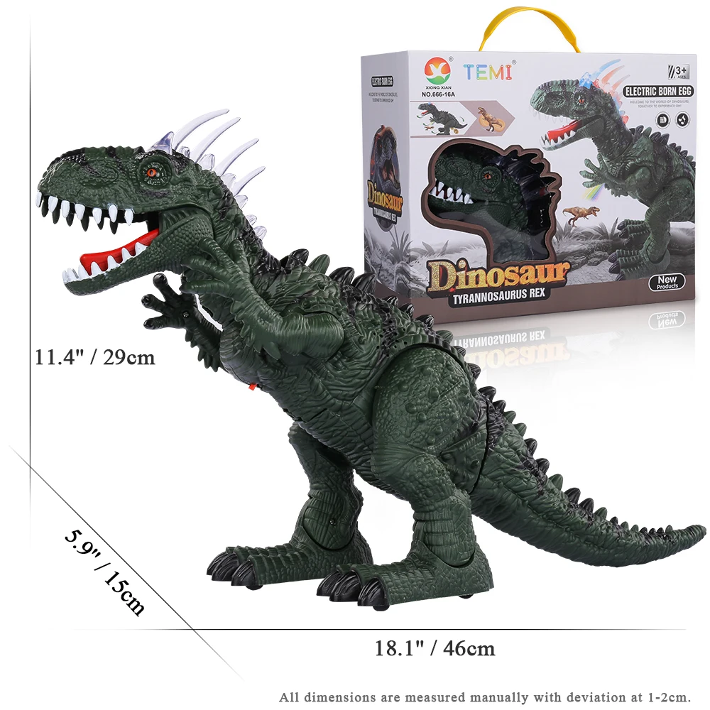 

Remote Control Dinosaurs Electric Robot Sound Light Toy Excavation Jurassic Animals T Rex Educational Toys for Children Boys