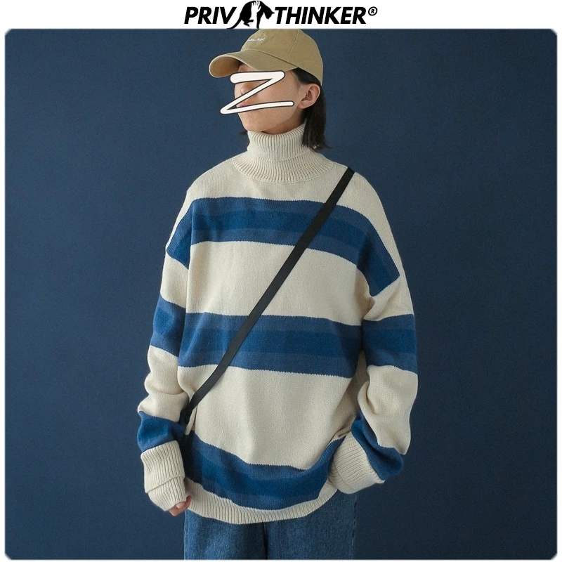 Privathinker женские полосатые пуловеры на осень и зиму свитер с высоким воротом
