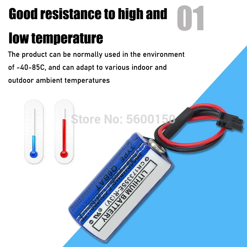 5 шт. 3 в 1800 мАч Q6BAT CR17335 ER2/3A литиевая батарея PLC с вилкой для Mitsubishi backup power CR17335SE-R