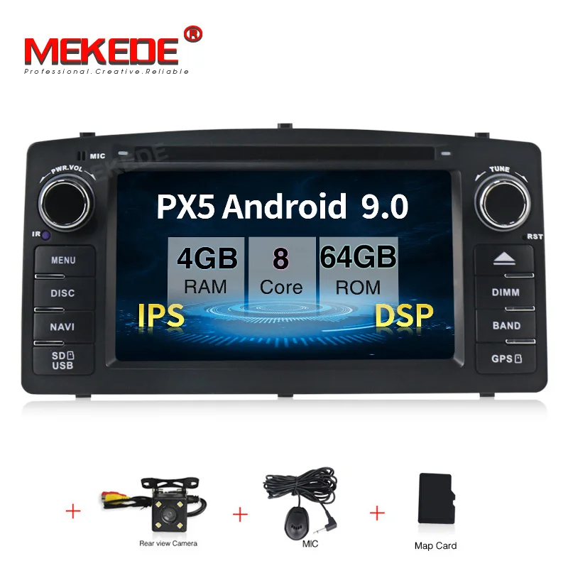 MEKEDE DSP 2G ram 16G rom Android 9,0 четырехъядерный автомобильный аудио dvd плеер gps для BYD F3 Toyota Corolla E120 2003-2006 - Цвет: add camera