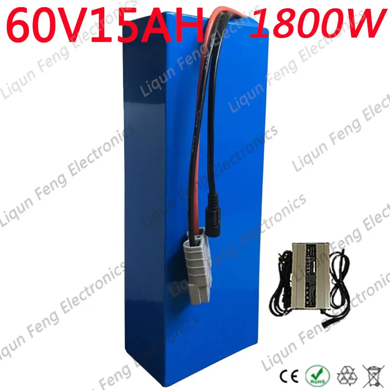 60V электрический велосипед Батарея 15AH литий пакет 1000W 1500W 1800W аккумулятора