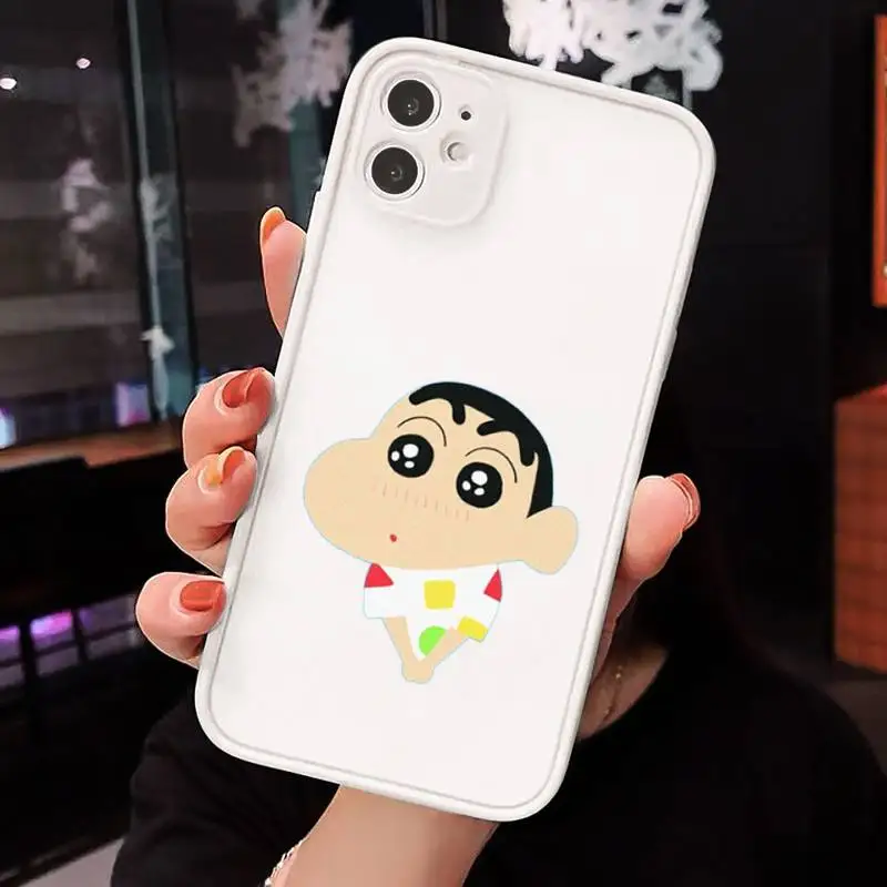 

Japan anime Crayon Shin-chan Phone Cases matte transparent For iphone 7 8 11 12 plus mini x xs xr pro max cover