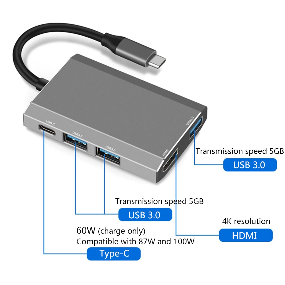 Tebe Тип usb C концентратор Многофункциональный 5 в 1 USB конвертер 3 0 высокое Скорость