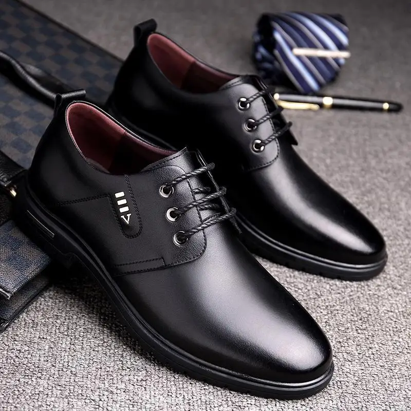 

2021 Spring Autumn New Men's Dress Shoes Pointed Toe Solid Colors Slip-on Casual Business Shoes Comfortable Suitable for Wedding