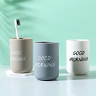 Новая портативная чашка для мытья в скандинавском стиле для путешествий Набор для ванной комнаты пластиковый держатель для зубных щеток Good Morning органайзер для хранения чашка