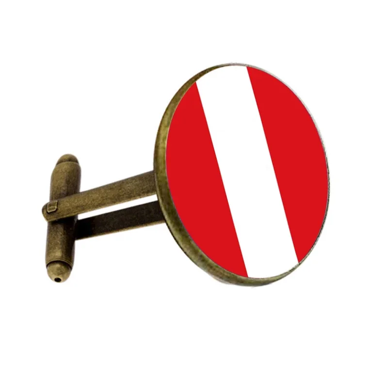 Запонки мужские винтажные со стеклянной подставкой классические украшения для