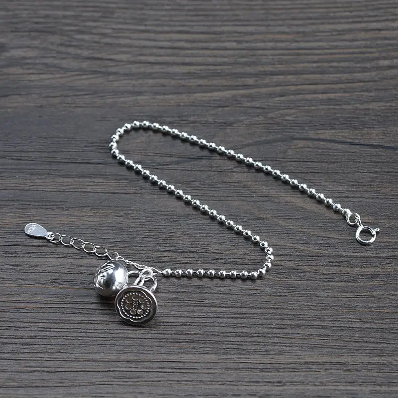 

FNJ 925 Silver Bracelet for Women Jewelry 16.5cm Ball Chain Original S925 Sterling silver Bracelets 22cm Anklet