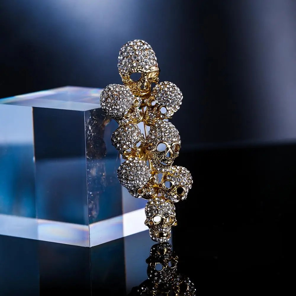 Хэллоуин Радуга брошь череп булавки для женщин Femme кости скелета с украшением в