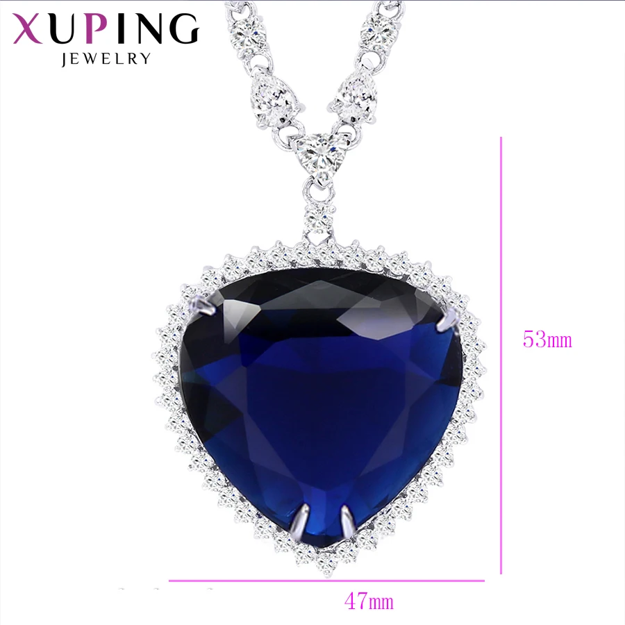 Xuping ювелирные изделия подвеска в форме сердца ожерелье с синтетическим