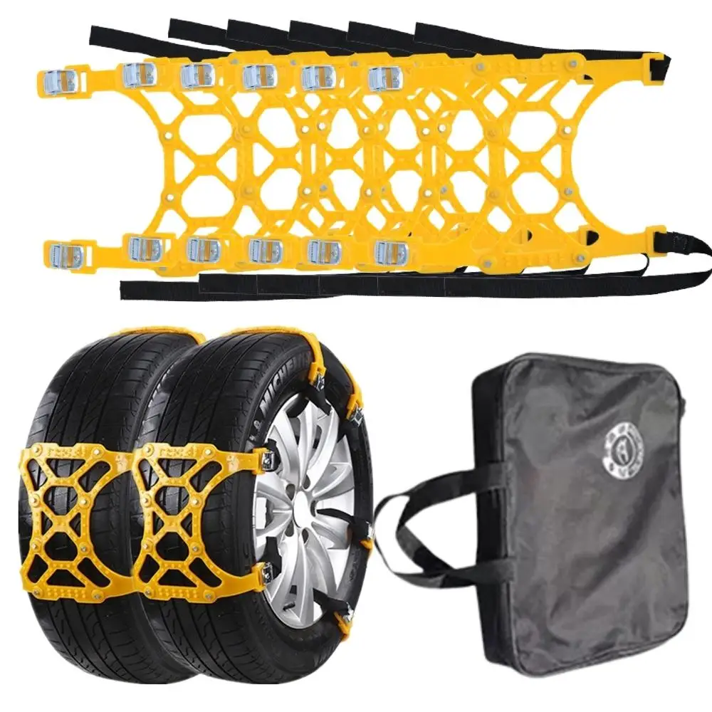 Snow Chain 6PCS Urethane Set Wheel Ties Belts Car Tires Chains Winter Anti-slip Chain Anti Skid Plastic Snow Chains Set