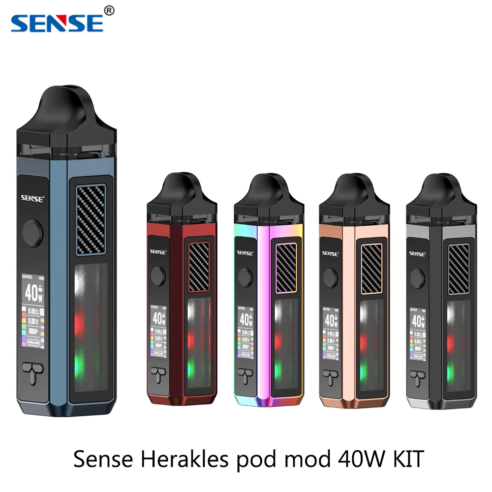 SENSE Herakles Pod 40 Вт Vape Kit встроенный аккумулятор 1500 мАч и 6 мл многоразовый картридж с
