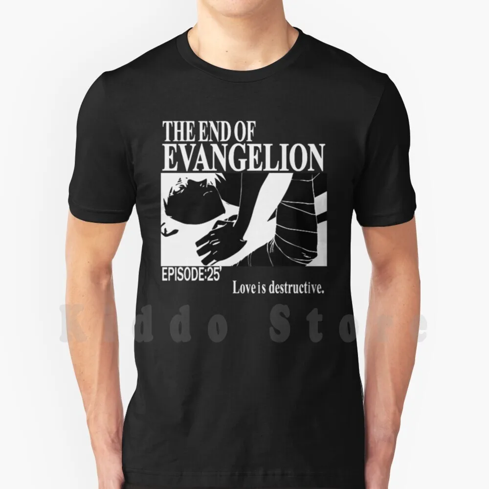 Evangelion T Shirt Print For Men Cotton New Cool Tee Love Is Destructive Evangelion The End Of Evangelion Asuka Shinji Anime