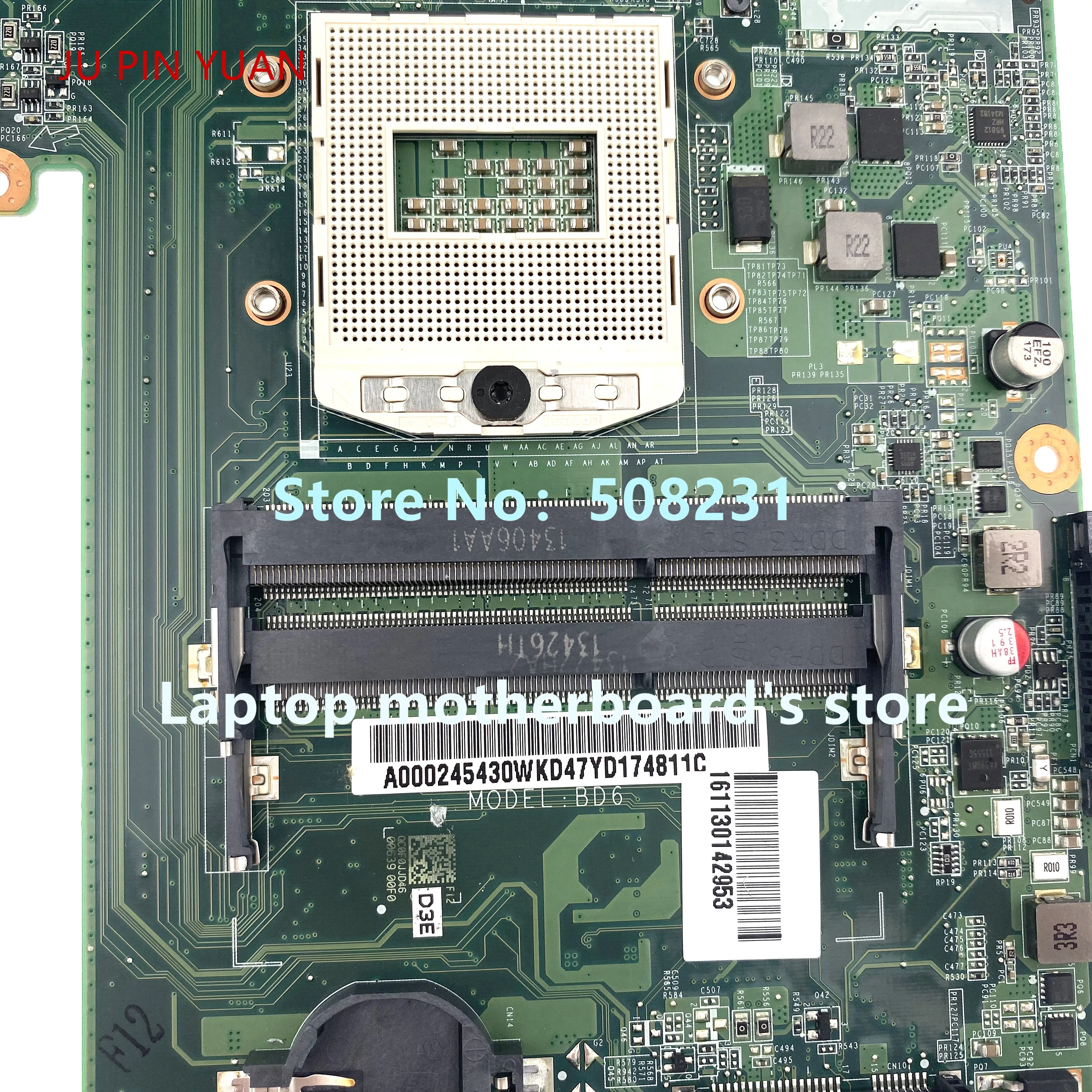 

JU PIN YUAN For Toshiba For Satellite S75 S70-A Laptop Motherboard A000245430 DA0BD6MB8D0 GT740M 100% fully tested