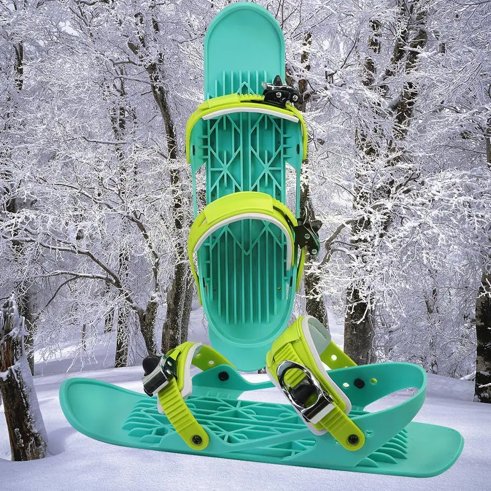 

Mini Ski Skates For The Short Skiboard Blades High Quality Adjustable Bindings Portable Skiing Shoes Board H8v6