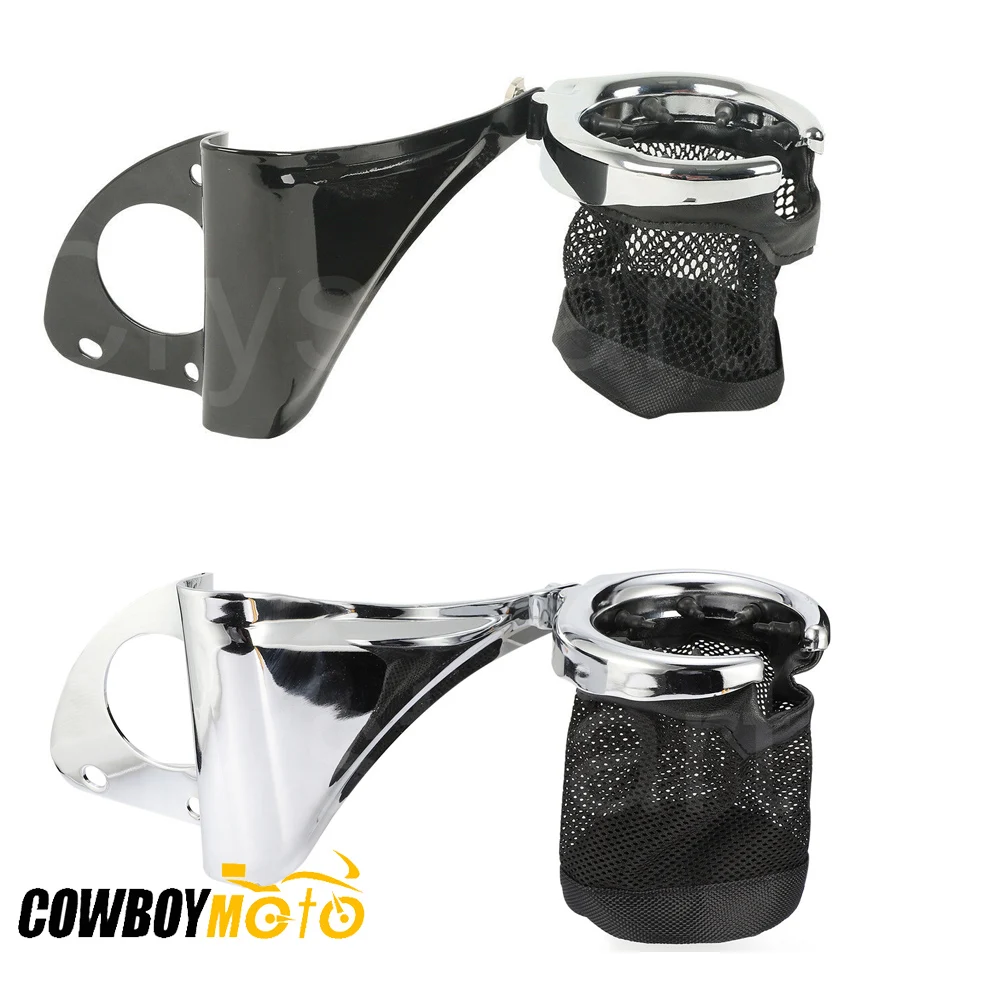 

Chrome Black Rear Right Side Drink Cup Holder For Harley Touring Electra Glide FLHTCU Ultra Classic 2014 2015 2016 2017 2018