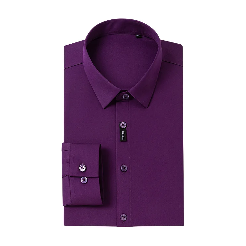 Мужская рубашка из бамбукового волокна с длинными рукавами эластичная деловая