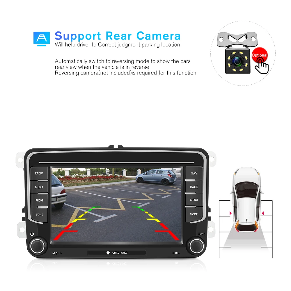 Автомагнитола AMPrime Android 9 0 7 дюймовый сенсорный экран GPS Bluetooth USB плеер для VW Passat Golf