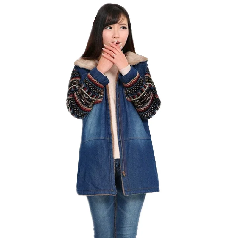 Женские парки зимние джинсовые куртки новая Студенческая верхняя одежда с