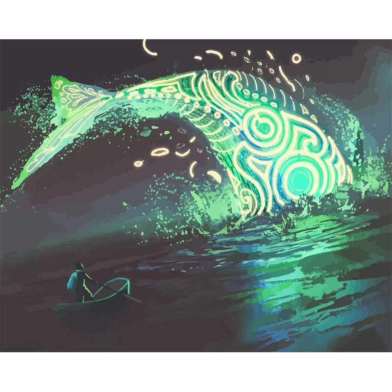 

Набор для рисования по номерам на холсте, с рыбами