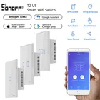 Умный выключатель SONOFF Smart Wifi Touch T2 US TX 123, настенный выключатель света с границей, умный дом, 433 RFГолосовое управлениеуправление через приложение, работает с Alexa