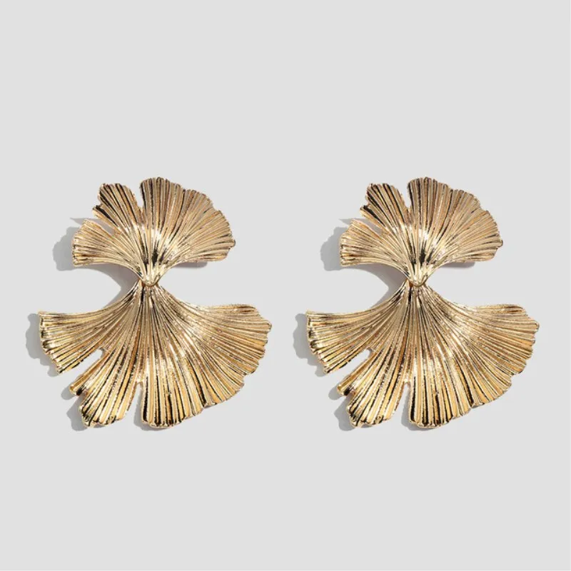 Висячие серьги Ginkgo в виде листьев металлическое растение Золотой винтажный