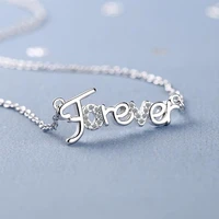 kofsac fashion 925 sterling silver necklaces for women jewelry exquisite zircon forever love pendant lady valentines day gifts