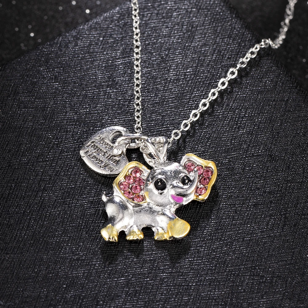 Новинка 2020 модное ожерелье в виде слона никогда не забывай надпись I Love You кулон