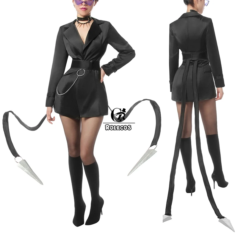 ROLECOS игры Лига Легенд кДа Evelynn Косплэй костюм круче пикантные Для женщин черный