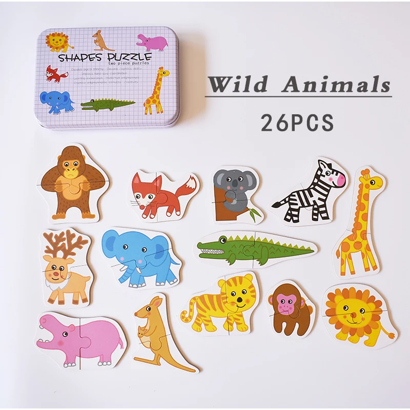 animal Новое поступление, детские игрушки, обучающая головоломка для раннего старта, когнитивные карточки, автомобильный/Фруктовый/Животный/спасательный набор, парная головоломка, подарок для ребенка - Цвет: animal