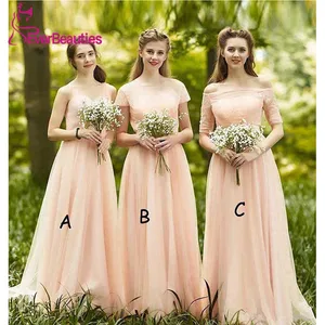 Bridesmaid Dresses Elegant 2020 Long Tulle Vestidos De Festa Three Styles Wedding Guest Dress Lace up High Quality Vestido Longo Bridesmaid Dresses Elegant 2020 Long Tulle Vestidos De Festa Three Styles Wedding Guest Dress Lace up High Quality Vestido Longo