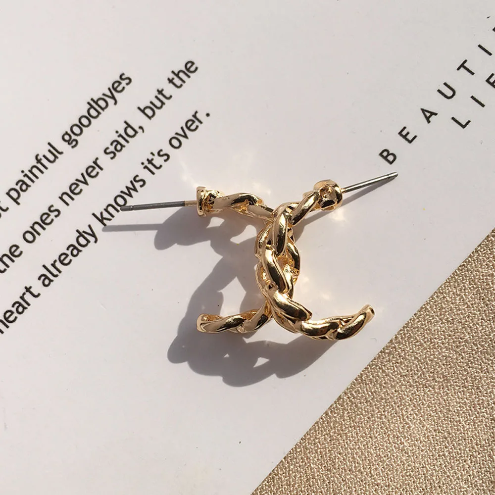 Модные жемчужные серьги-крючки металлические Изогнутые Круглые Геометрические