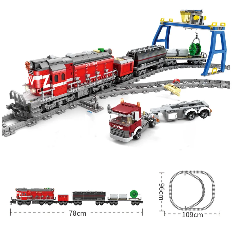 

NEW 98219 City Series model the Cargo Set Building Train Train track Blocks Bricks Train Educational Toys For Children