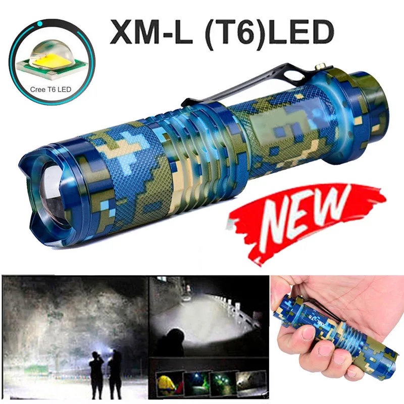 2019 масштабируемый T6 светодиодный фонарик с 5 режимами Масштабируемая лампа