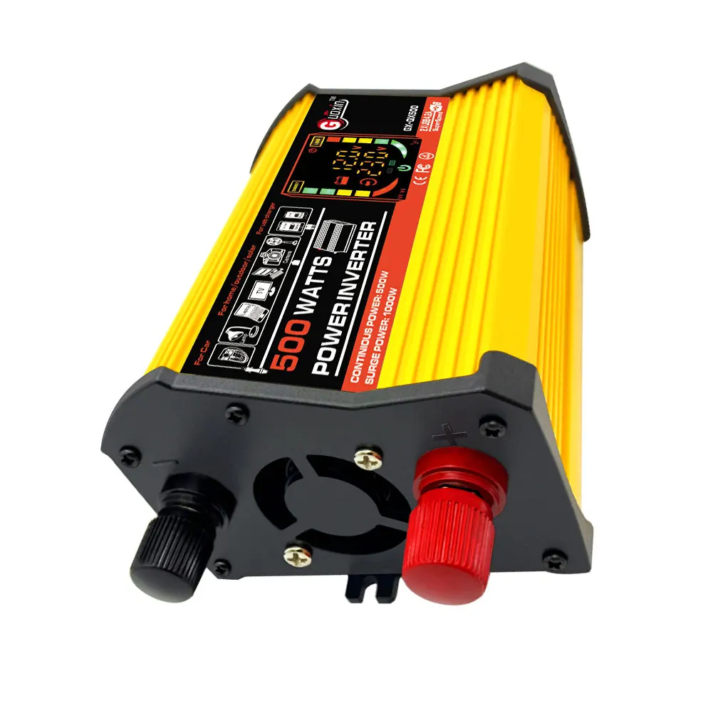 

1PC Power Inverter DC 12V to 110V/220V AC Power Converter Pure Sine Wave 500W Power Transformer Inverter Car Charger Adapter