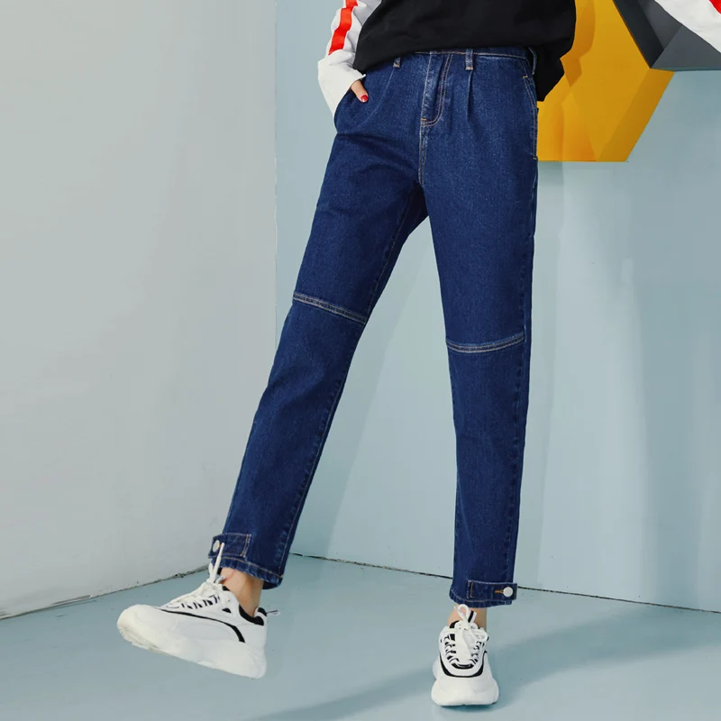 LEIJIJEANS осень и зима новый стиль мягкие удобные свободные женские джинсы от Harlan с