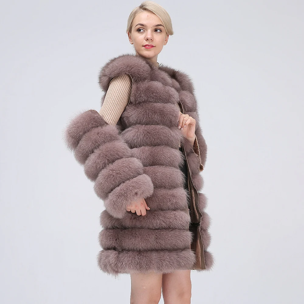 

2020 Natural Fur Coat Women Real Fur Coat Long Style Fox Fur Women's Fur Coats Natural Fur Winter Jacket Women Detachable