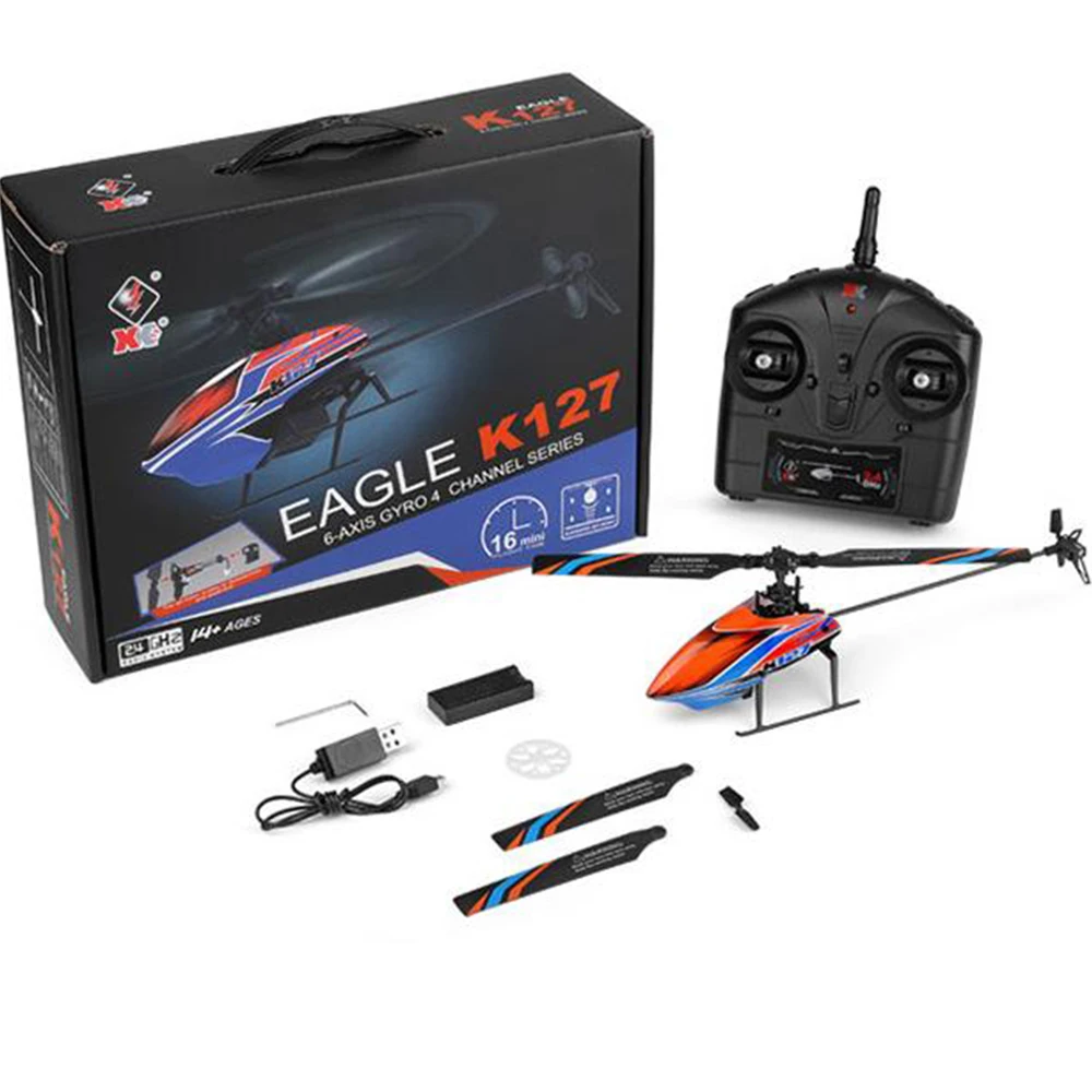 WLtoys K127 радиоуправляемые вертолеты 2 4g 4ch 6 Aixs Aileronless с одним лопастным пропеллером