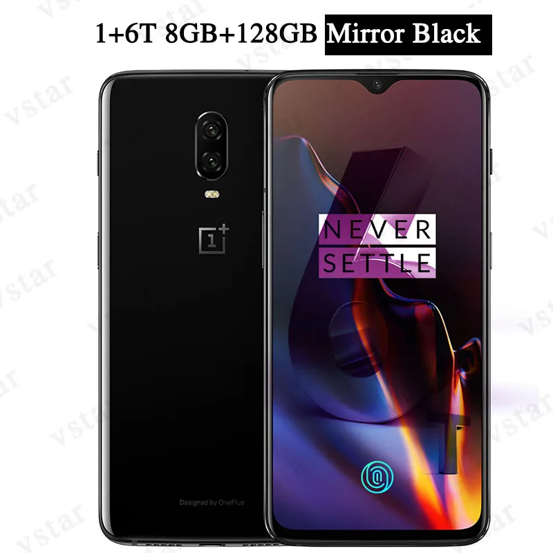8G 128G Mirror Black Мобильный телефон с глобальной прошивкой Oneplus 6T 8 Гб 128 ГБ, 6,41 дюймов, AMOLED экран, Восьмиядерный процессор Snapdragon 845, Android 9,0, сканер отпечатков пальцев, NFC - Цвет: 8G 128G Mirror Black
