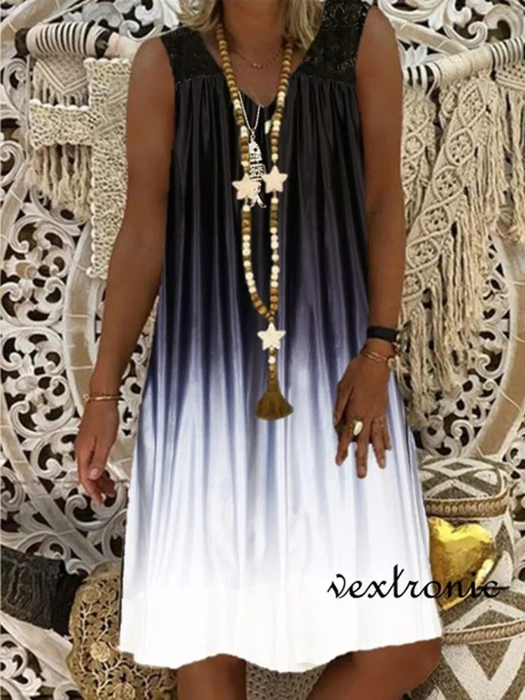 Женское кружевное платье с V образным вырезом без рукавов|Женские платья| |