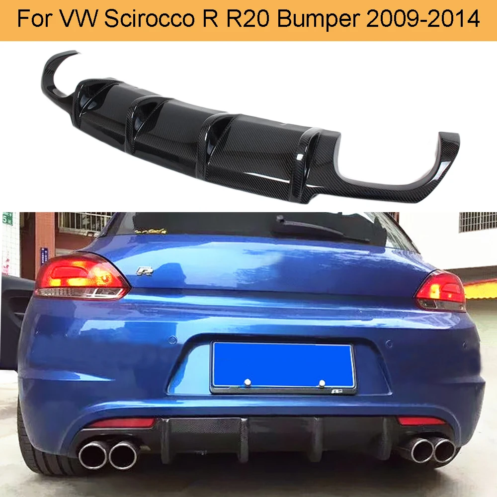 Автомобильный задний диффузор из углеродного волокна для Volkswagen VW Scirocco R R20 бампер 2009- Черный FRP задний диффузор спойлер
